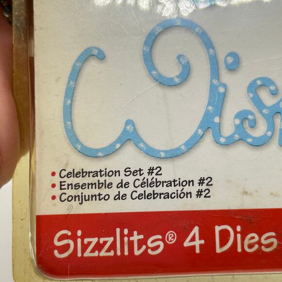 Sizzix Celebration Set #2 Sizzlits 4 Dies Cake Gifts Hat Wish - Picture 5 of 9
